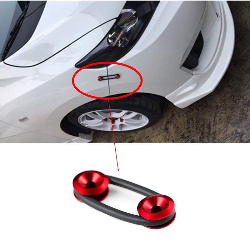 OUHL Bumper Quick Release Fasteners Kit Universal Aluminum Fasteners Clips for Car Bumpers Trunk Fender Hatch Lids (Red) - Image 4